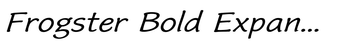 Frogster Bold Expand Oblique